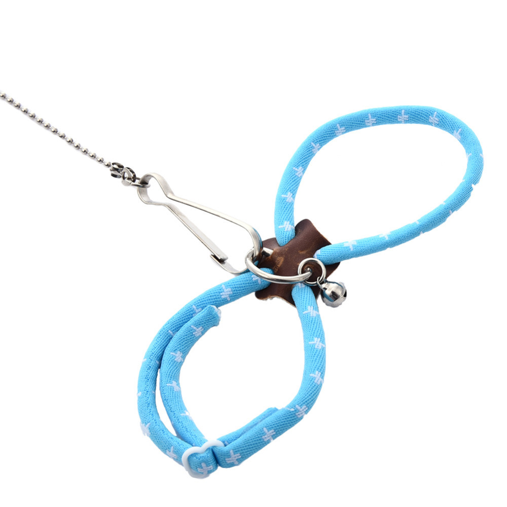 Pet Rat Mouse Hamster Ferret Adjustable Harness Lead Leash Collar Pink & Blue 