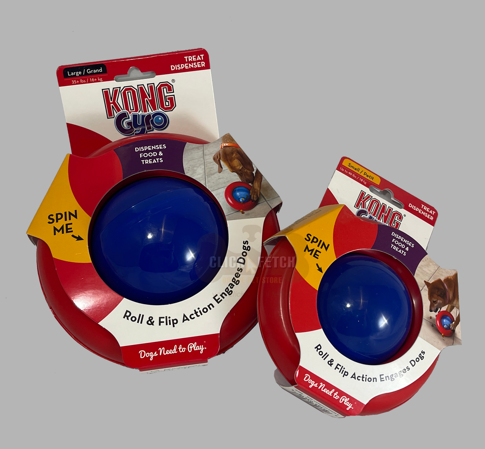 GYRO - Interactive Treat Dispenser Dog Puzzle Toy Slow Feeder Red Ball - Picture 2 of 3