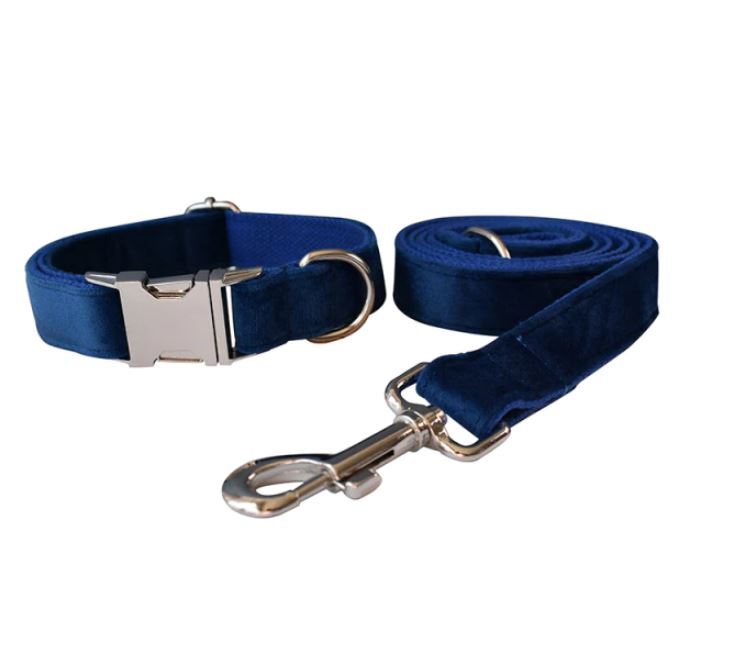 Luxury Dog Velvet Bow Tie, Collar and Leash Set - Perfect Pet Christmas Gift - Picture 9 of 52