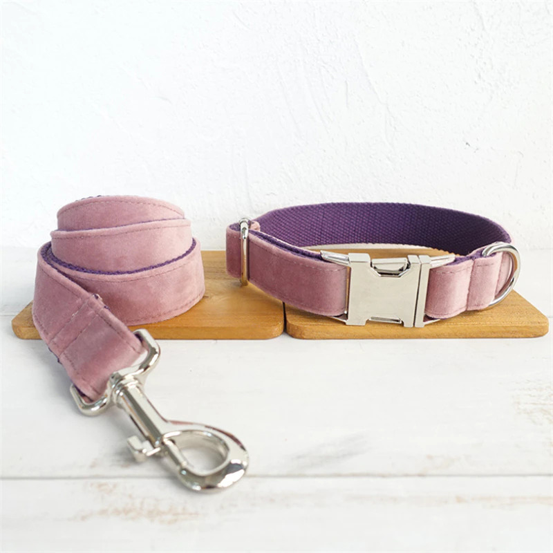 Luxury Dog Velvet Bow Tie, Collar and Leash Set - Perfect Pet Christmas Gift - Picture 18 of 52