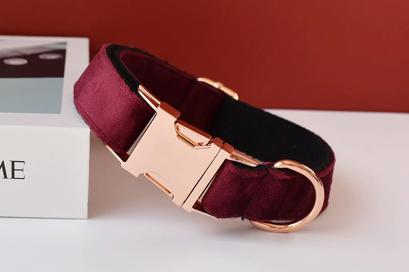 Luxury Dog Velvet Bow Tie, Collar and Leash Set - Perfect Pet Christmas Gift - Picture 42 of 52