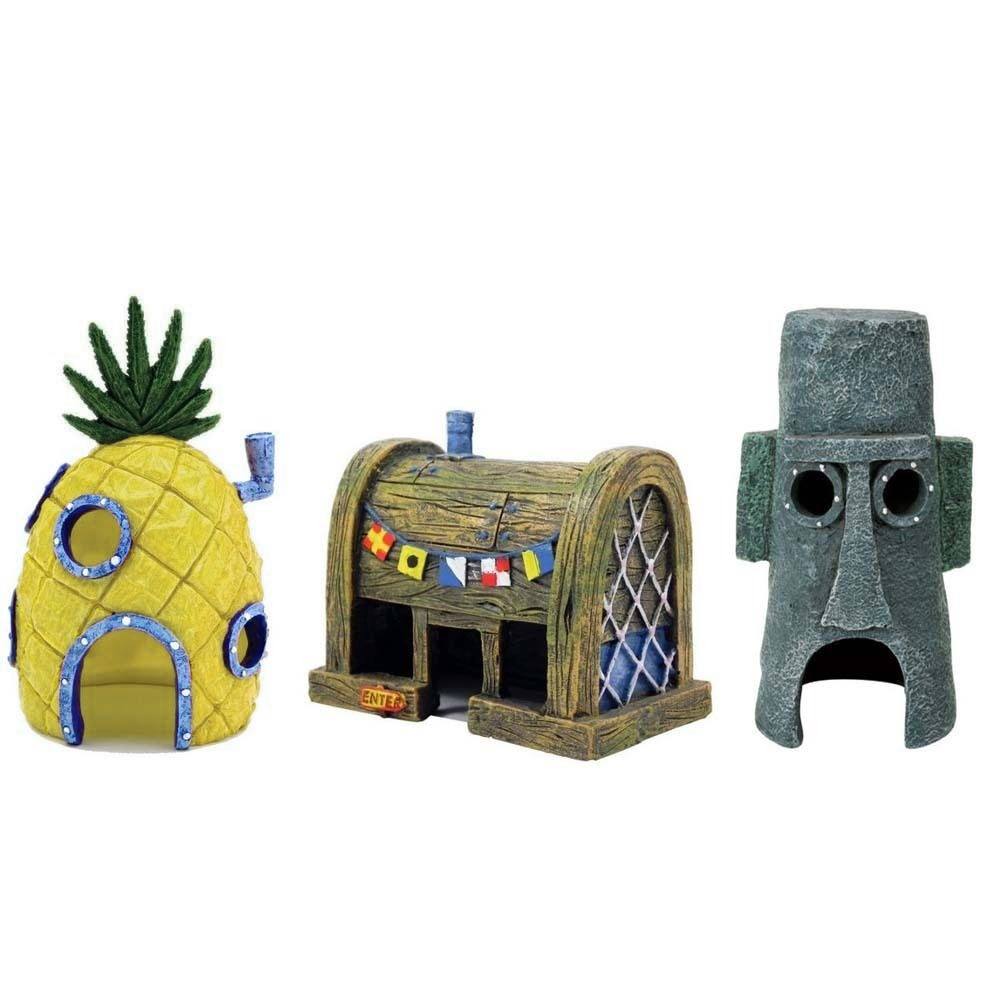 Cute SpongeBob House Fish Tank Aquarium Decoration For Kids Gift LWYJB 