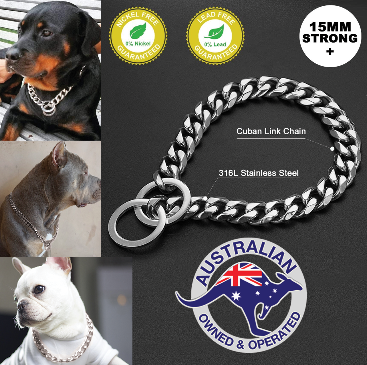 silver chain dog collar