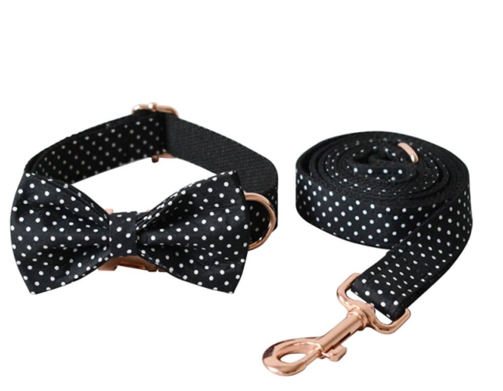 Luxury Dog Velvet Bow Tie, Collar and Leash Set - Perfect Pet Christmas Gift - Picture 50 of 52