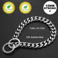 Silver Pinch Cuban Link Style Choke Chain Necklace