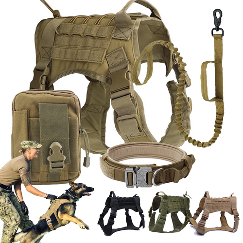 Tactical Dog Vest Satchel and Collar
