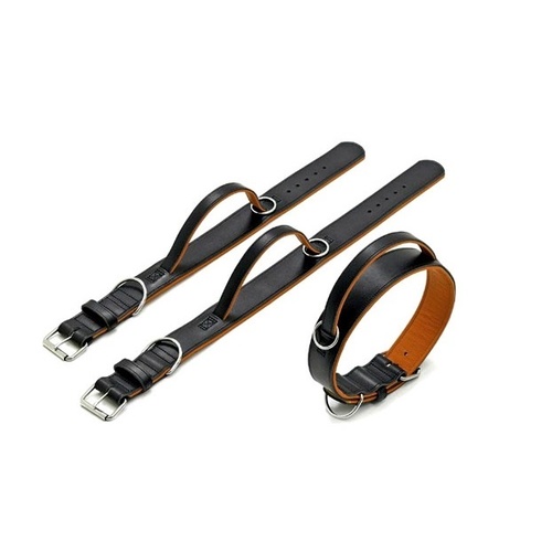 Leather Dog Control Collar with Handle LDC408