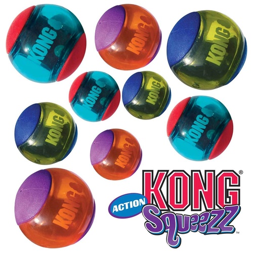 KONG Squeezz Action Red Dog Balls