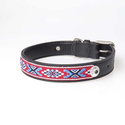 Native American Leather Dog Collar
